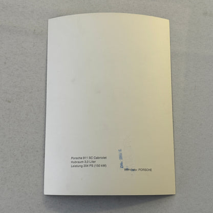 Porsche 911 SC Convertible Cabriolet Car Factory Press Photo Photograph