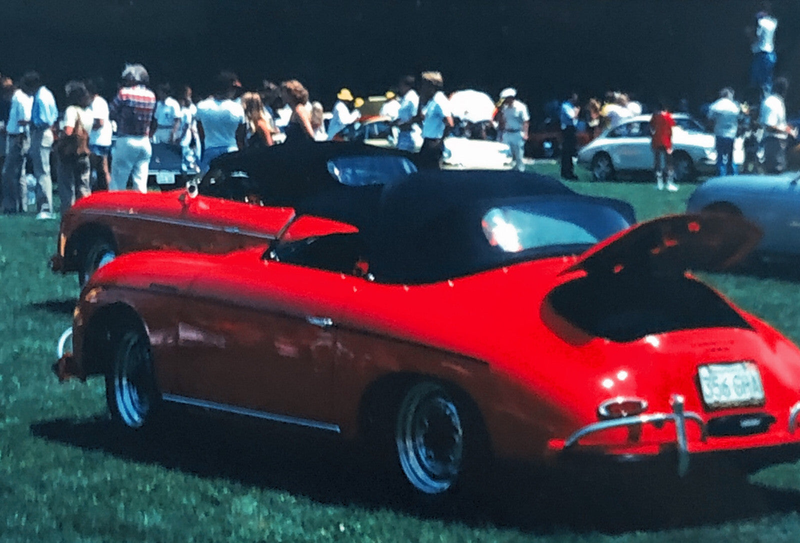 Porsche 356 Cabriolet Convertible Car Show 35mm Photo Slide Vintage 1981