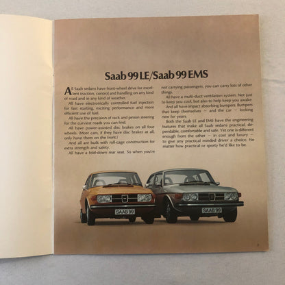 Vintage Saab 99 Car Automobile Sales Brochure Catalog 99 LE EMS