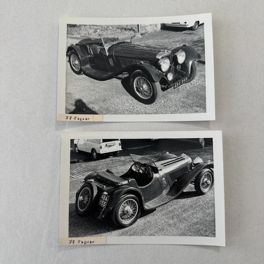 1938 Jaguar SS100 Car Photo Automobile Photograph Vintage Jaguar SS 100 Lot 2x