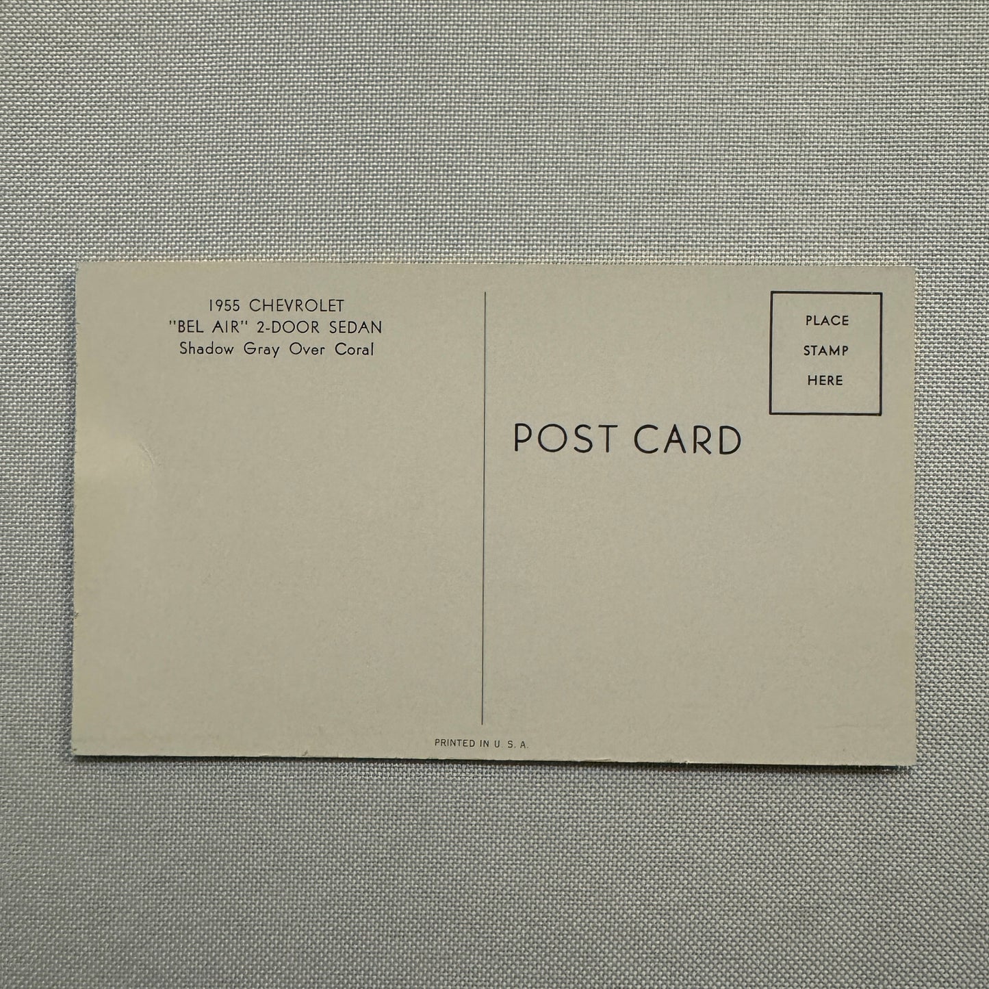 1955 Chevrolet Bel Air 2-Door Sedan Advertising Postcard Vintage