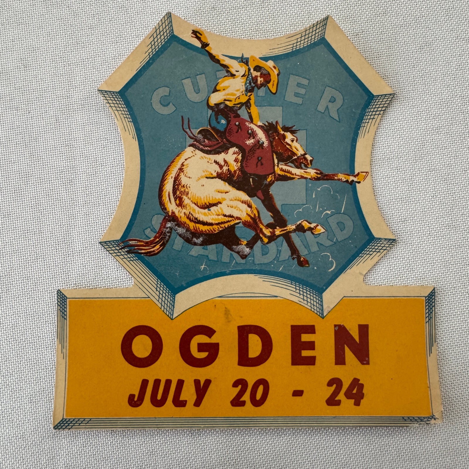 Vintage Rodeo Event Advertising Label 1940s