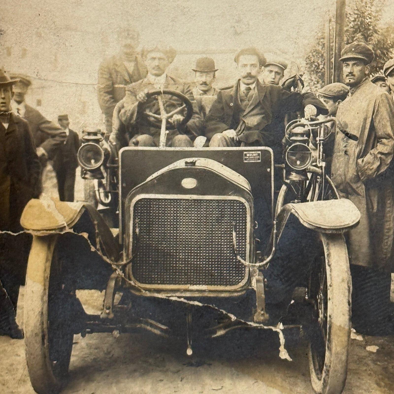 Vintage Photograph Photo Antique Men in Early Automobile Car