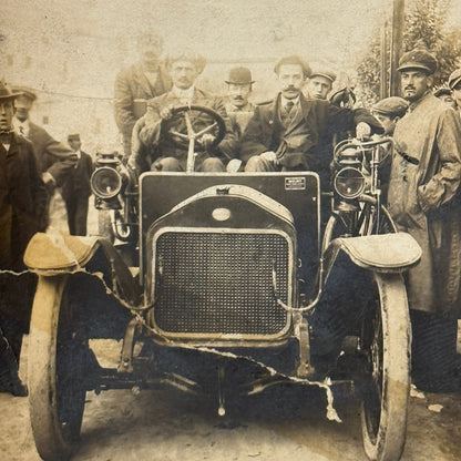 Vintage Photograph Photo Antique Men in Early Automobile Car
