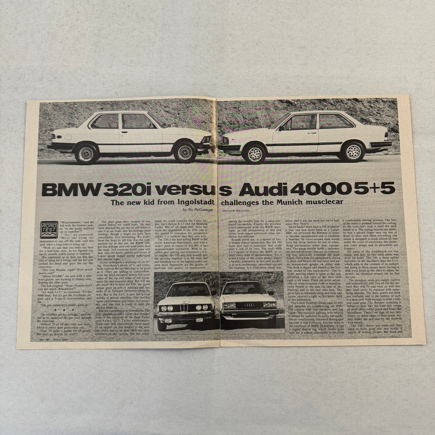 1981 Audi 4000 Car Sales Brochure Road Test Delorean BMW 320i Motor Trend