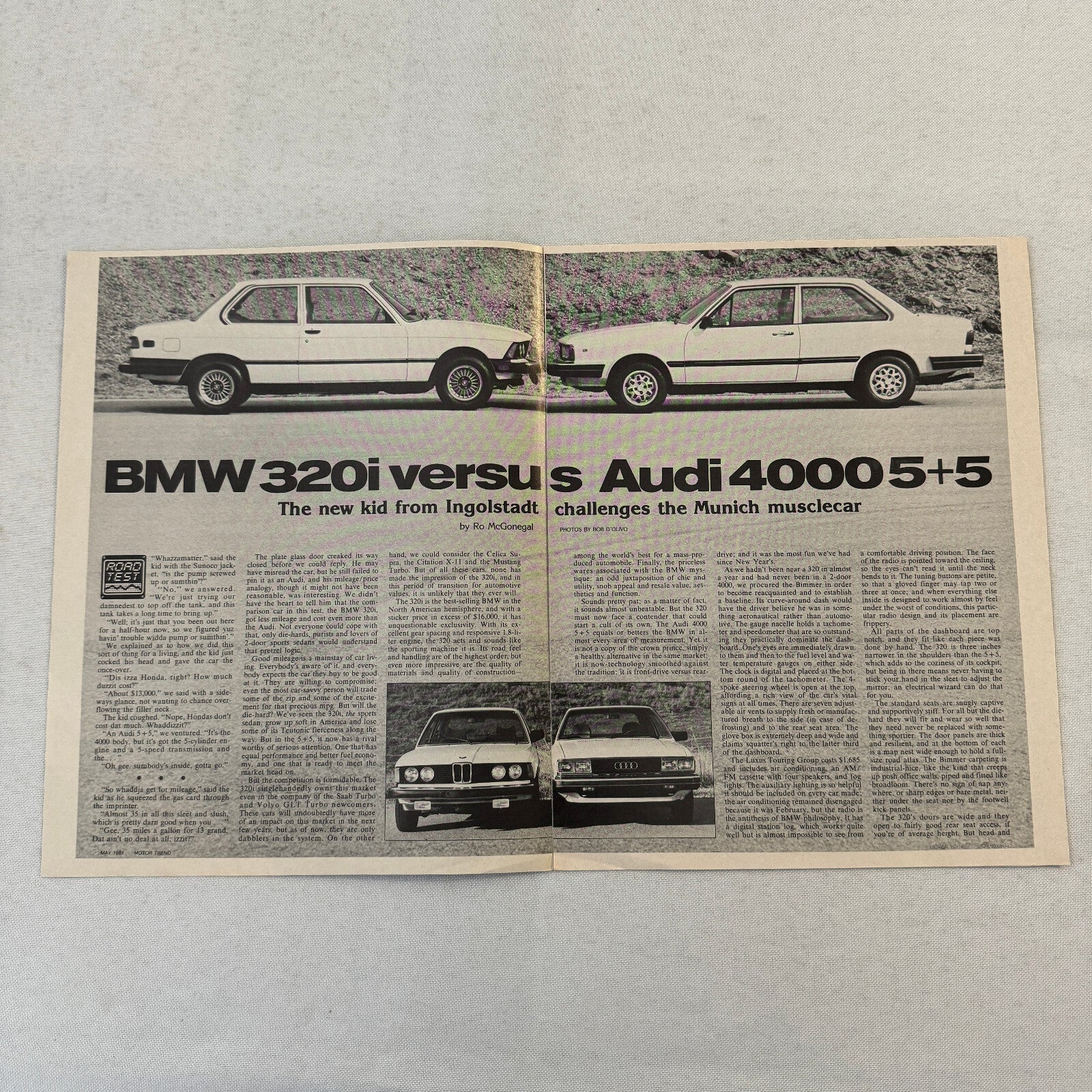 1981 Audi 4000 Car Sales Brochure Road Test Delorean BMW 320i Motor Trend