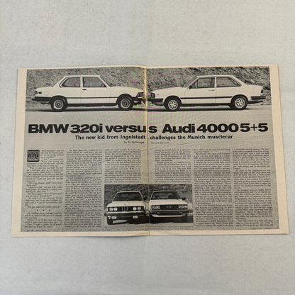 1981 Audi 4000 Car Sales Brochure Road Test Delorean BMW 320i Motor Trend