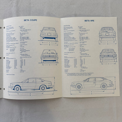 1977 Lancia Press Kit Brochure Photos Beta HPE Coupe Scorpion Sedan + 