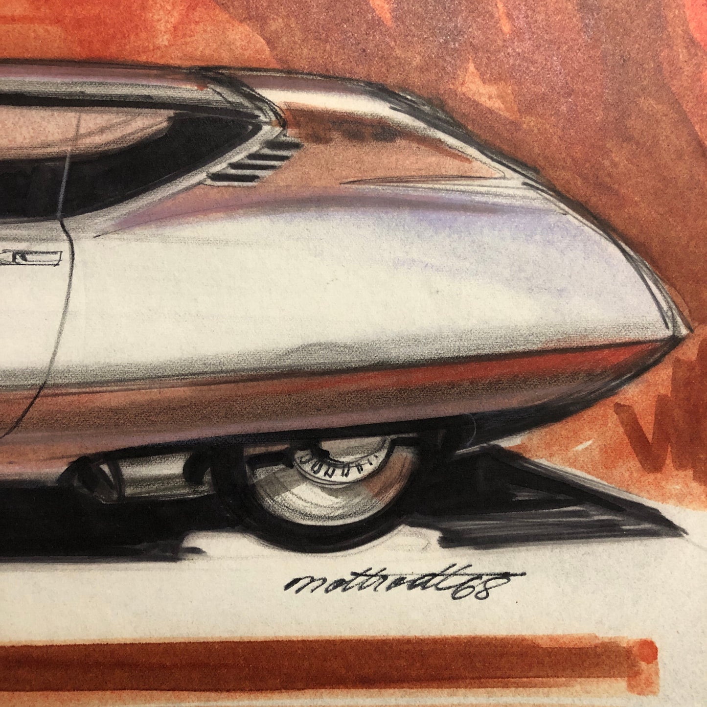 Styling Concept Automobile Illustration Art Drawing Sketch Vintage Nottrodt 1968