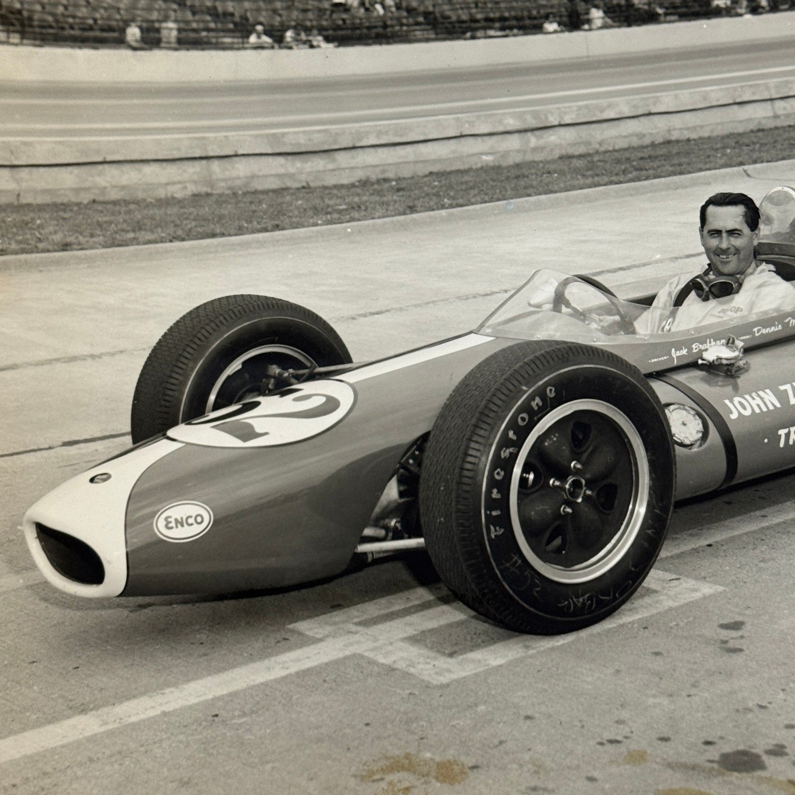 Vintage Racing Photo Photograph Jack Brabham 1964 Indianapolis Motor Speedway