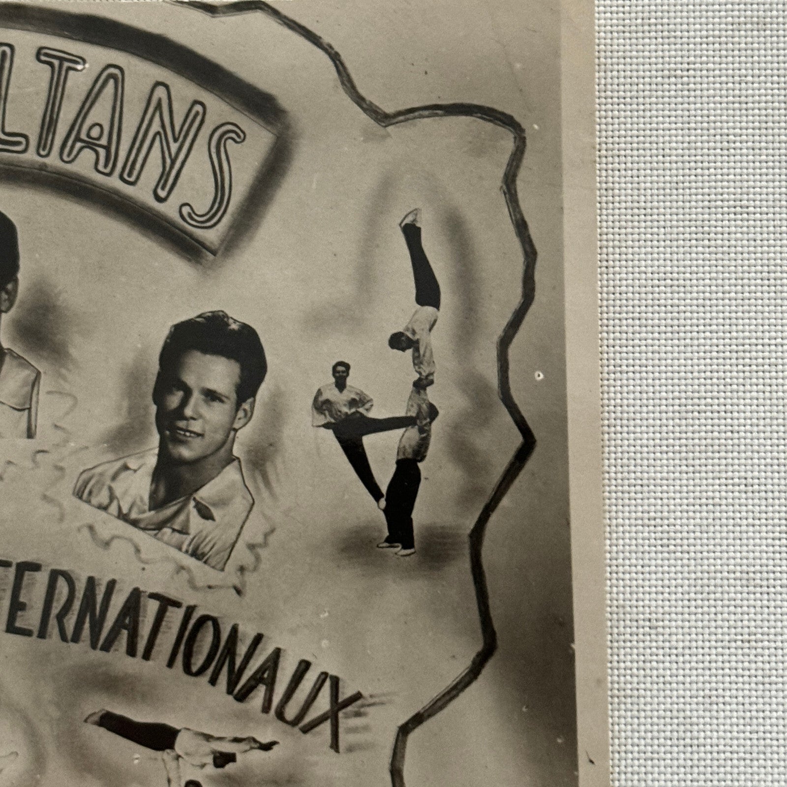 Vintage Circus Acrobat Act Balancing Photo Photograph Les Sultans French