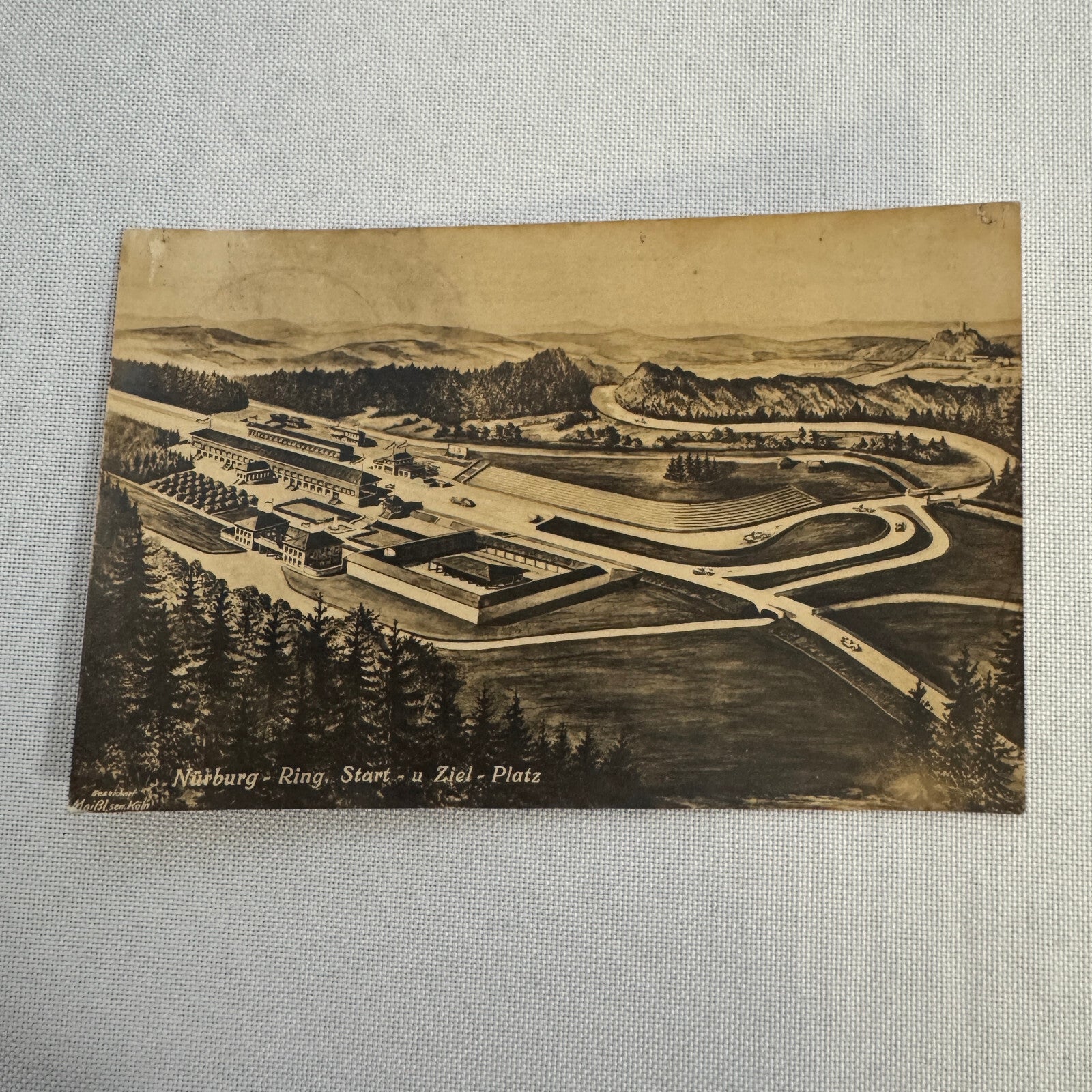 Vintage Nurburgring Race Track Postcard Post Card German Germany Posted
