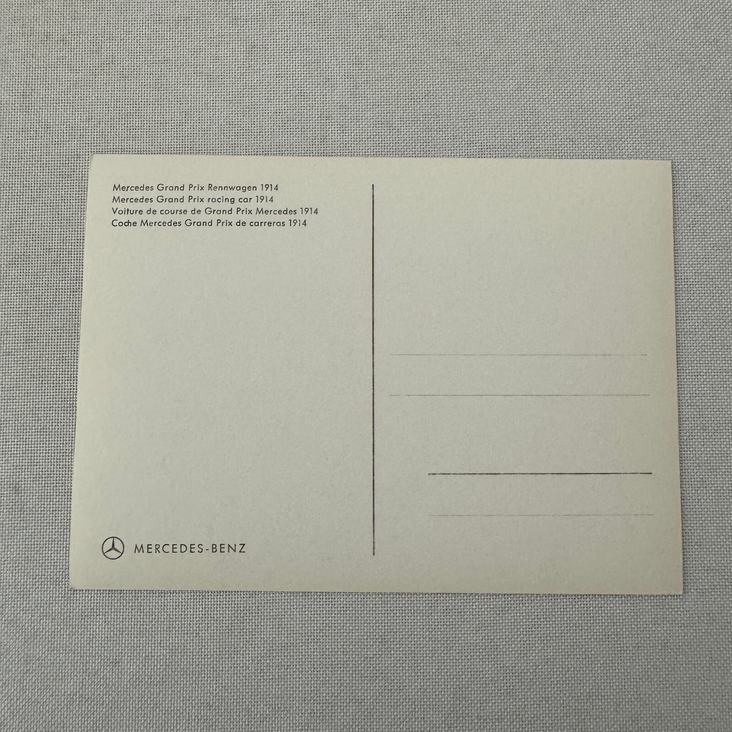 1914 Mercedes Benz Grand Prix Racing Car Factory Photo Postcard Post Card