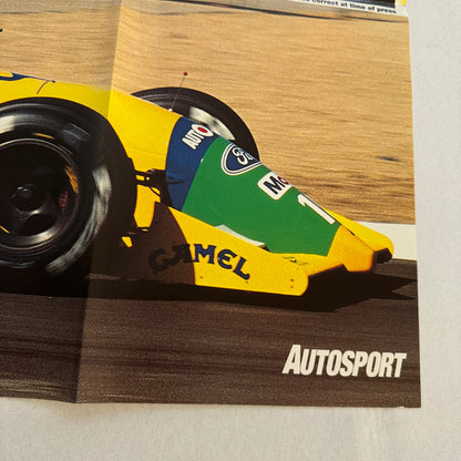 1991 Benetton Ford F1 Racing Poster Nelson Piquet Roberto Moreno Formula One