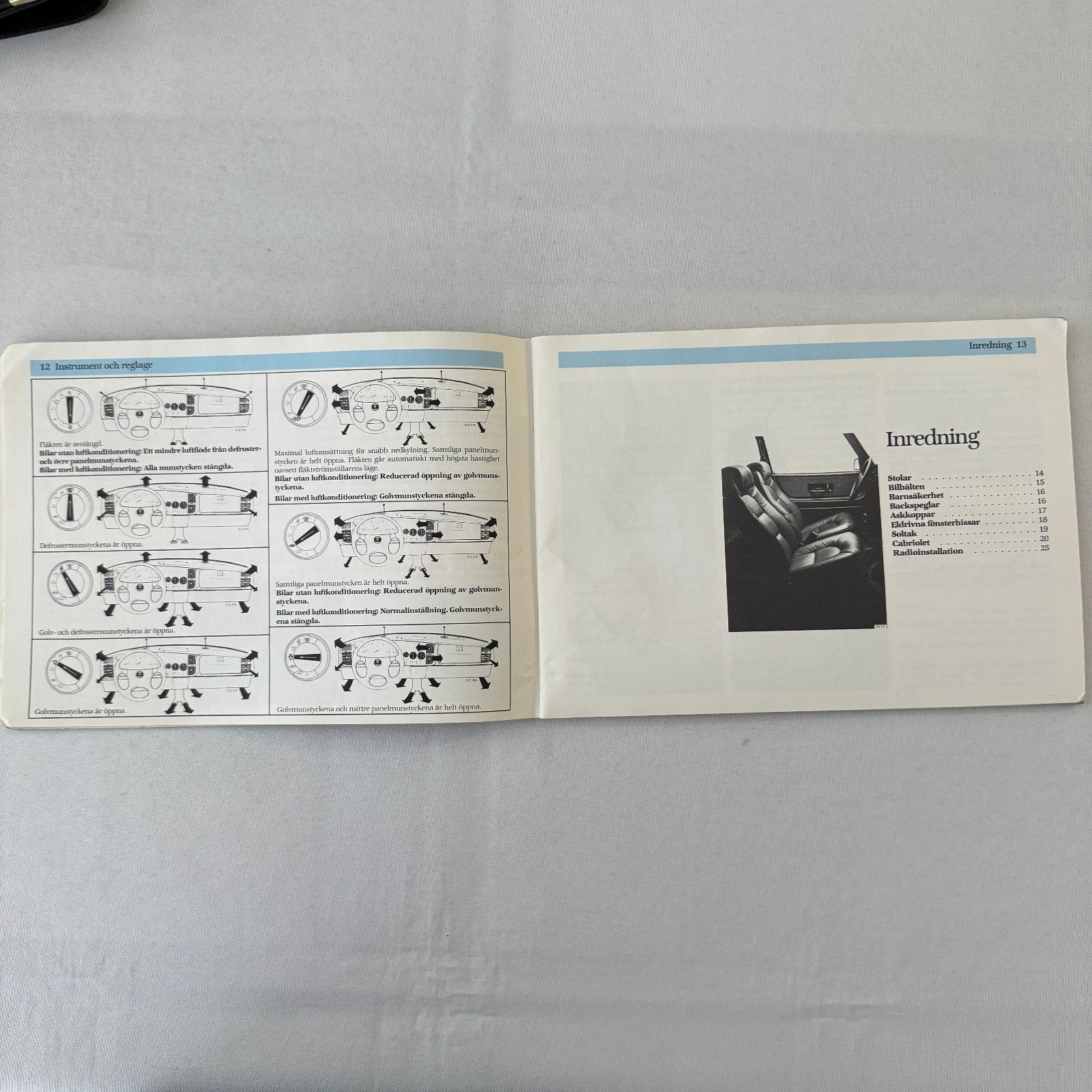 1988 Saab 900 Owners Manual Book Pouch Sedan Convertible Vintage Car SWEDISH