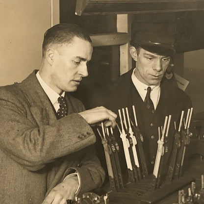 Press Photo Photograph Train Railway Signalman Training Equipment 1934 London