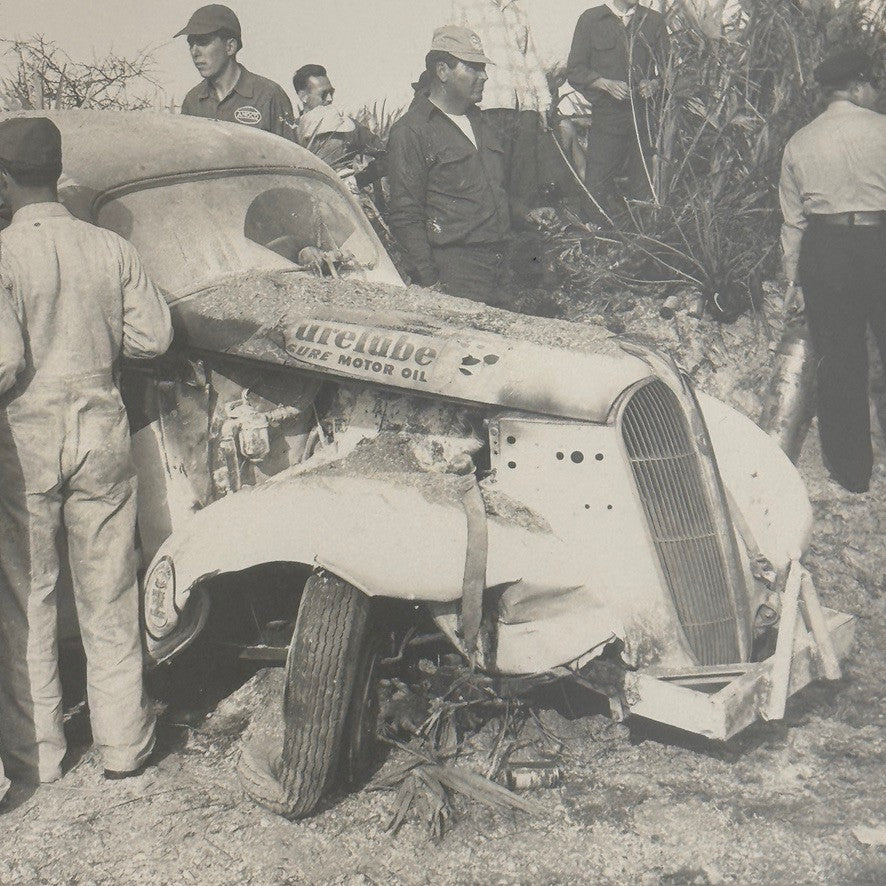 Vintage Racing Photo Crash Wreck Accident Motorsport