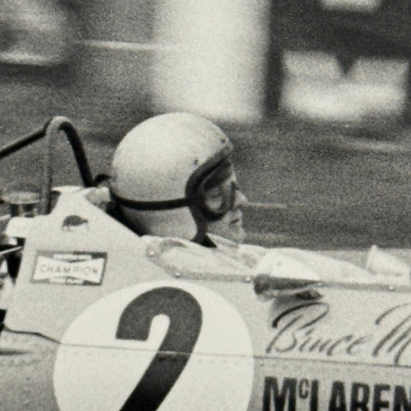 Vintage Racing Photo McLaren 1968 British Grand Prix Bruce McLaren Photograph