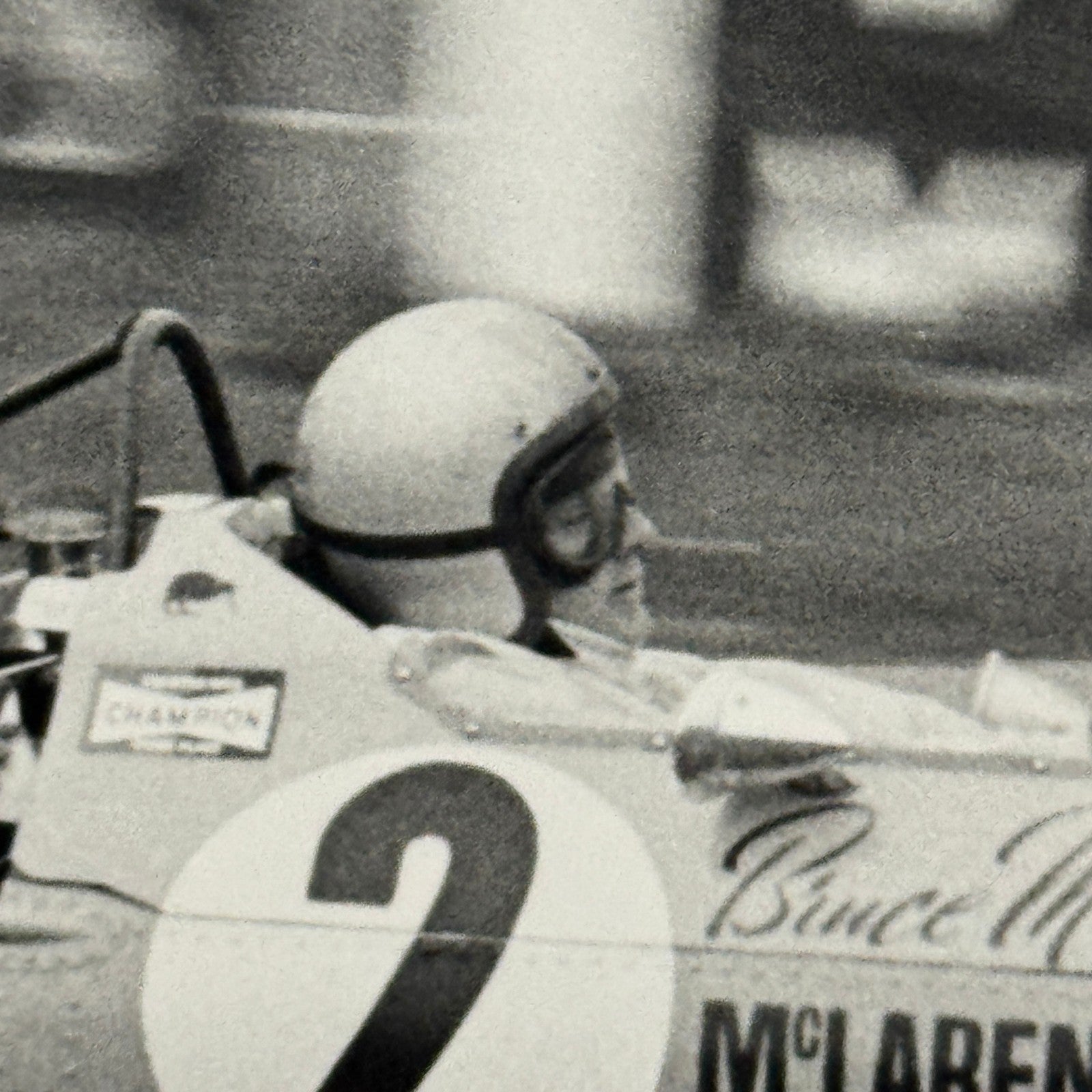 Vintage Racing Photo McLaren 1968 British Grand Prix Bruce McLaren Photograph