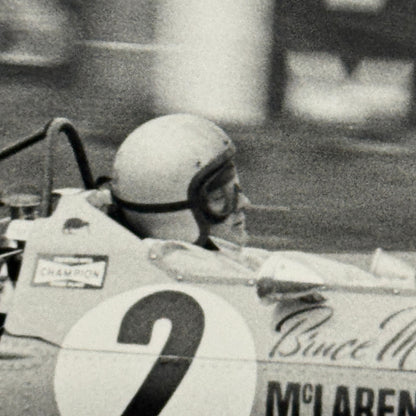 Vintage Racing Photo McLaren 1968 British Grand Prix Bruce McLaren Photograph