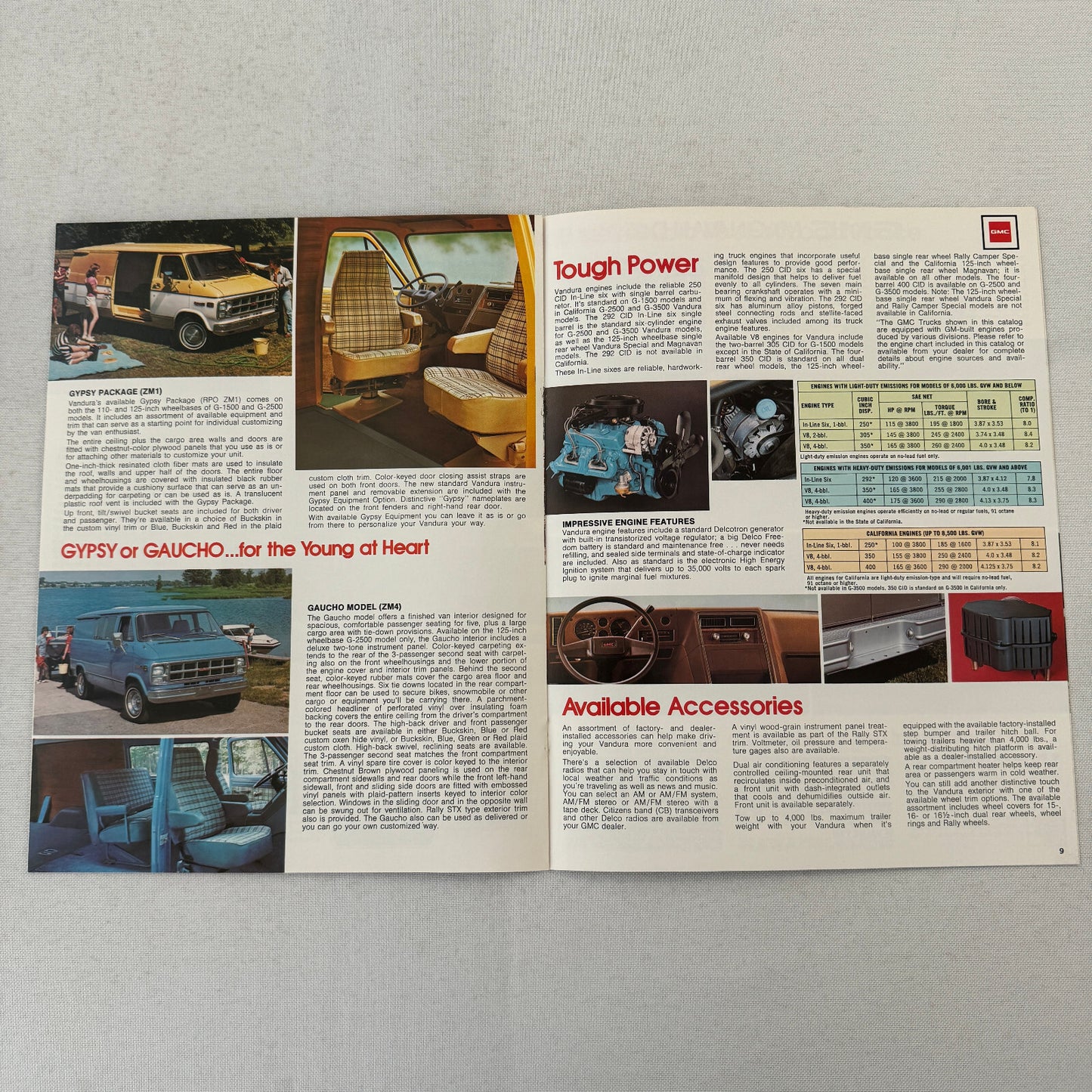 1978 GMC Van Truck Sales Brochure Catalog Vandura Magnavan Gypsy Gaucho Vintage