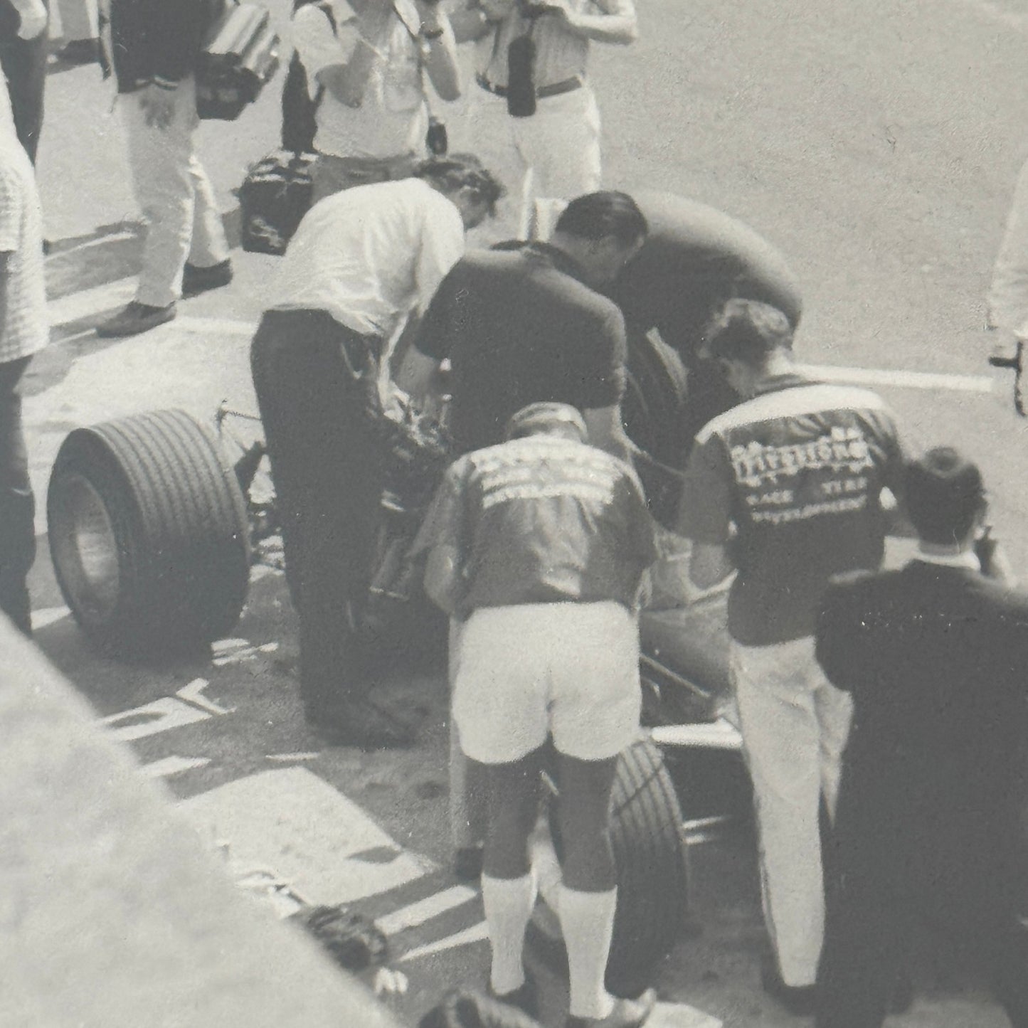 Vintage Lotus Racing Photo 1967 French Grand Prix Graham Hill Colin Chapman