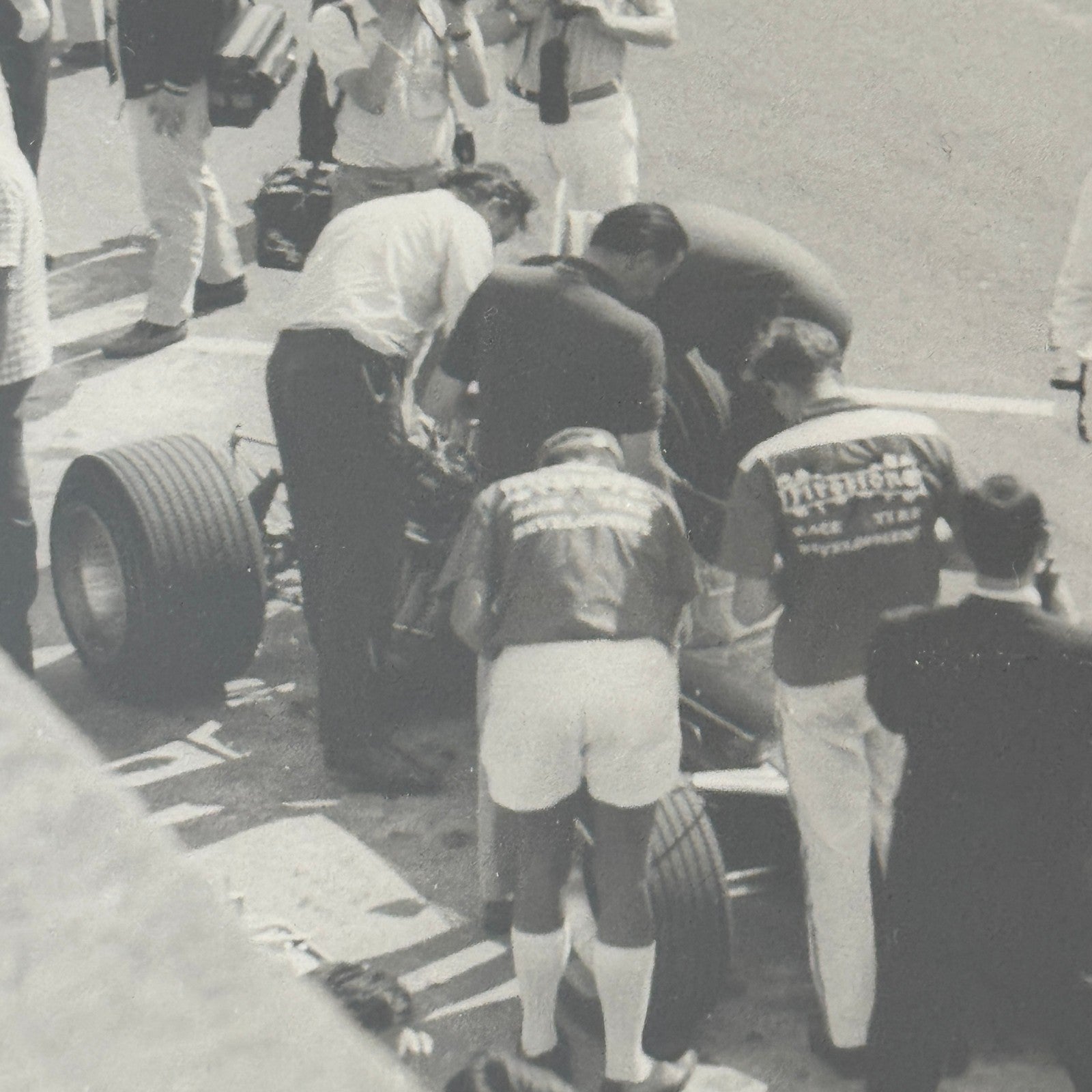 Vintage Lotus Racing Photo 1967 French Grand Prix Graham Hill Colin Chapman