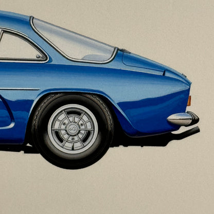 1969 Renault Alpine A110 1600S Car Illustration Art Drawing Hand Drawn Vintage