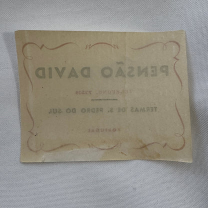 Vintage Travel Luggage Label Hotel Pensao David Portugal Portuguese