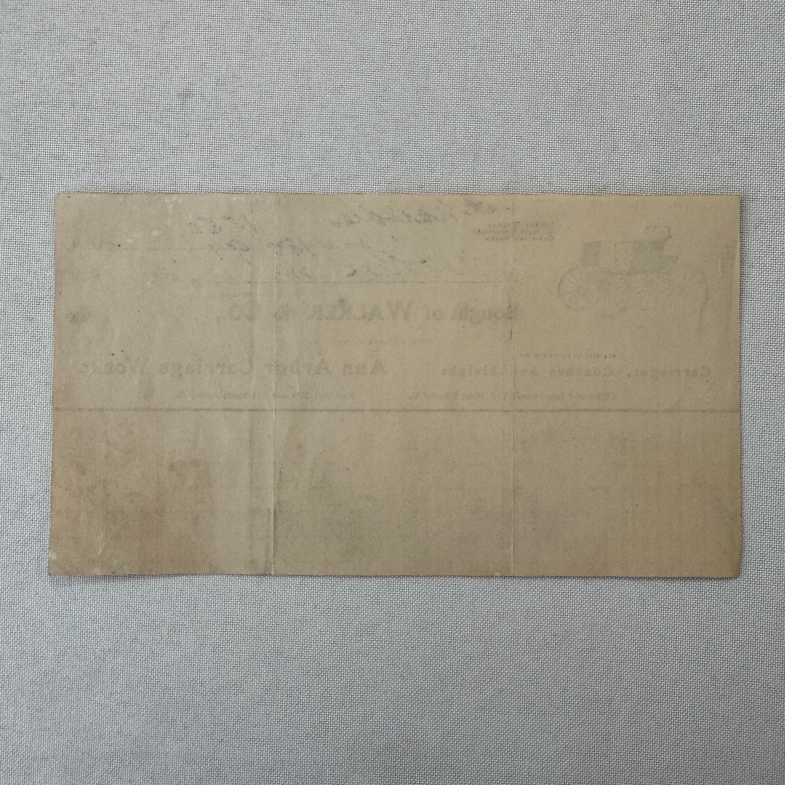 Walker and Company Receipt Letterhead Document 1908 Carriage Sleigh Ann Arbor MI