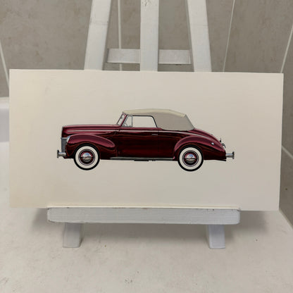 1940 Ford Type 66 Deluxe Convertible Car Illustration Art Drawing Hand Drawn