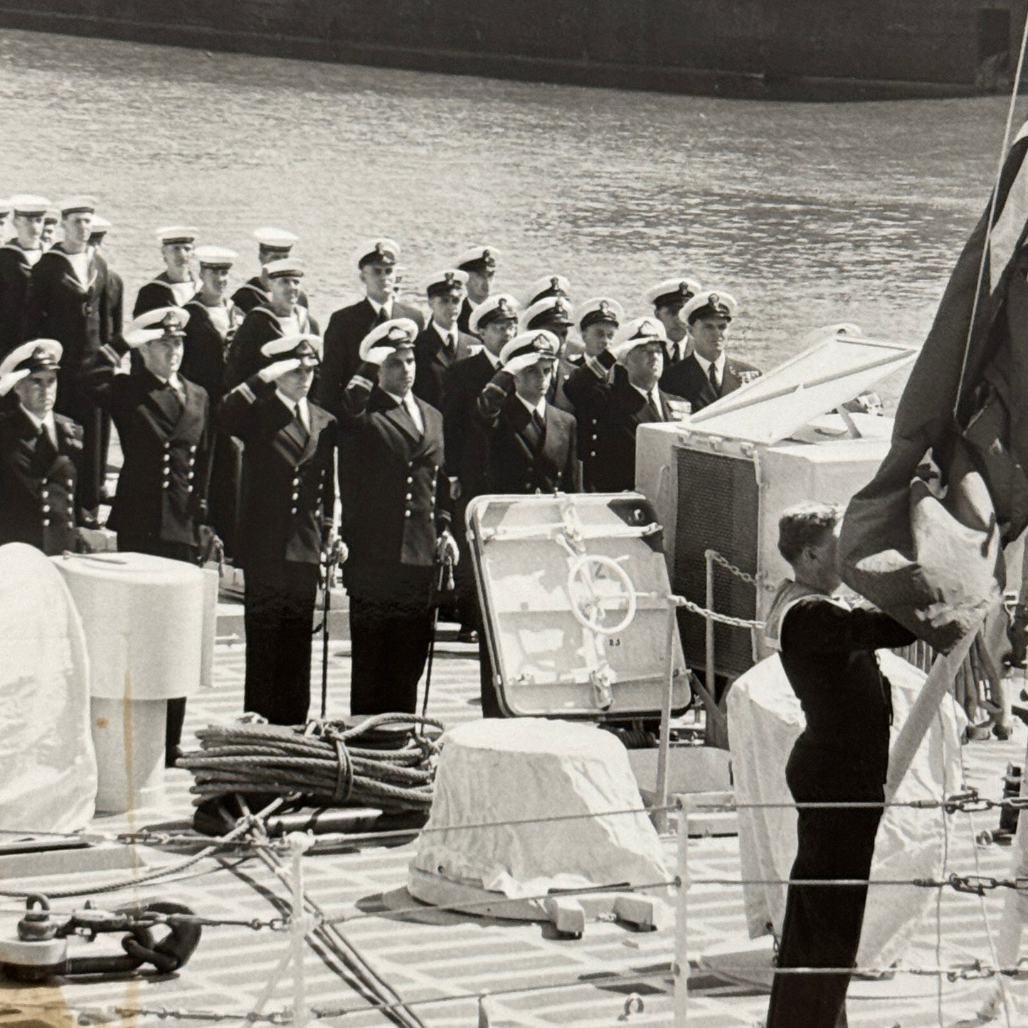 Royal Canadian Navy HMCS Restigouche Military Ship Boat Destroyer 1958 Crew