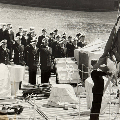 Royal Canadian Navy HMCS Restigouche Military Ship Boat Destroyer 1958 Crew