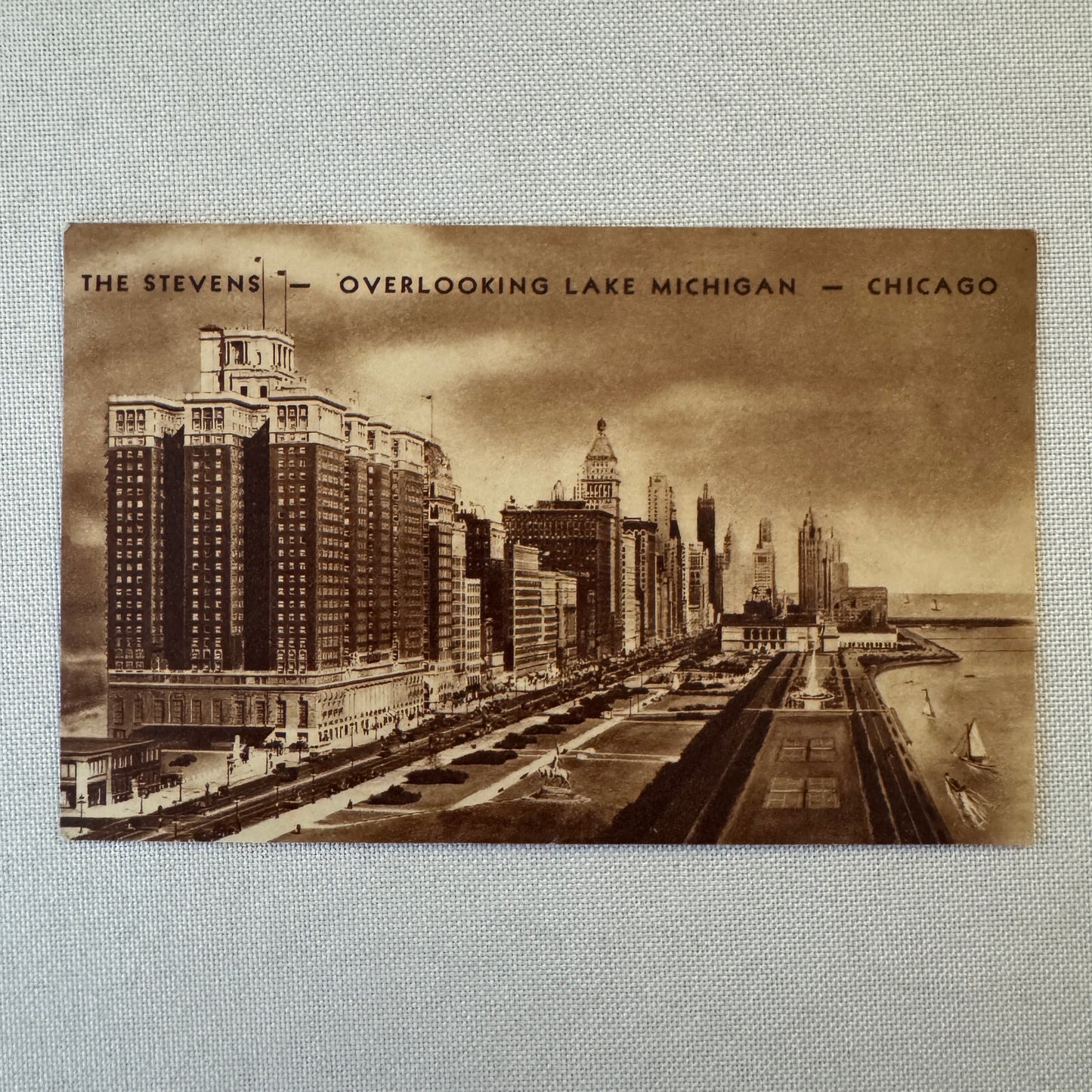 Vintage Postcard Post Card The Stevens Hotel Chicago Illinois