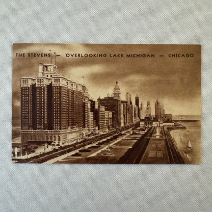 Vintage Postcard Post Card The Stevens Hotel Chicago Illinois