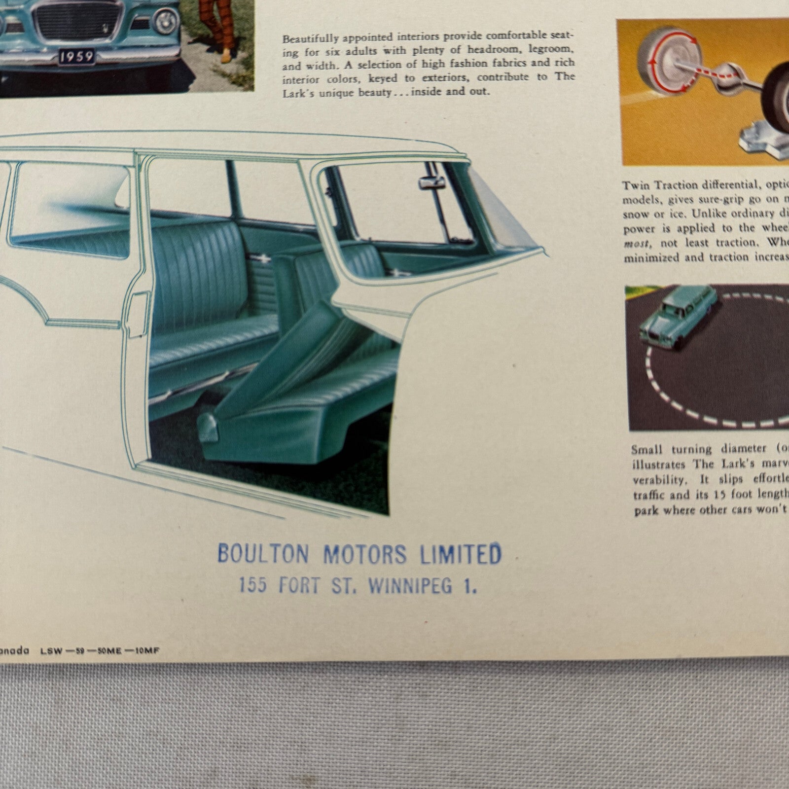 1959 Studebaker Lark Car Sales Brochure Catalog Vintage Advertising
