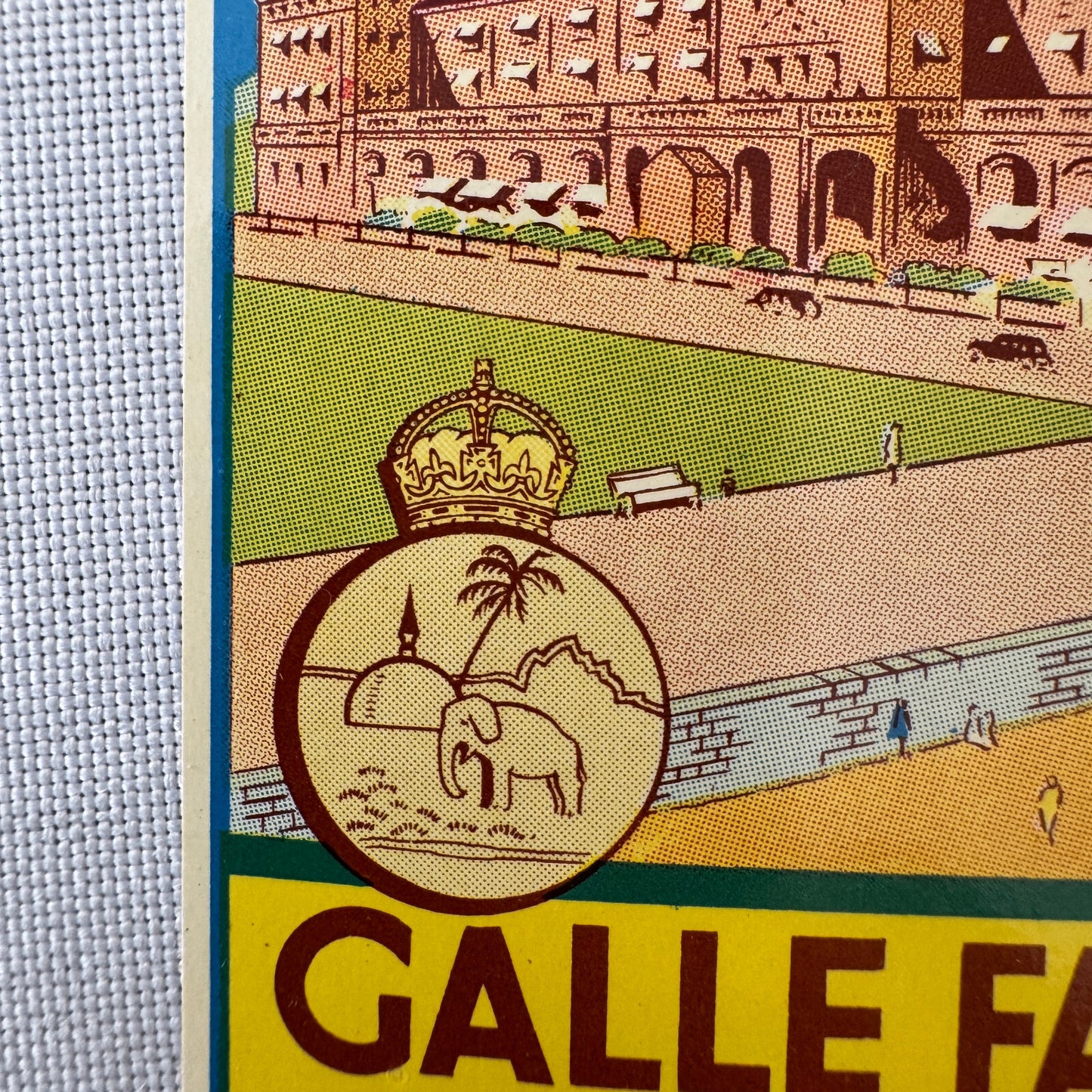 Vintage Hotel Travel Luggage Label Ceylon Colombo Sri Lanka Galle Face Hotel