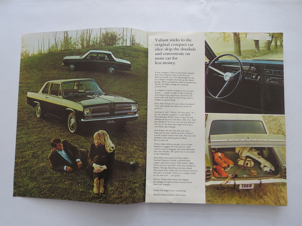1968 Valiant Car Sales Brochure Catalog Advertising - Signet 100 2 Door 4 Door 