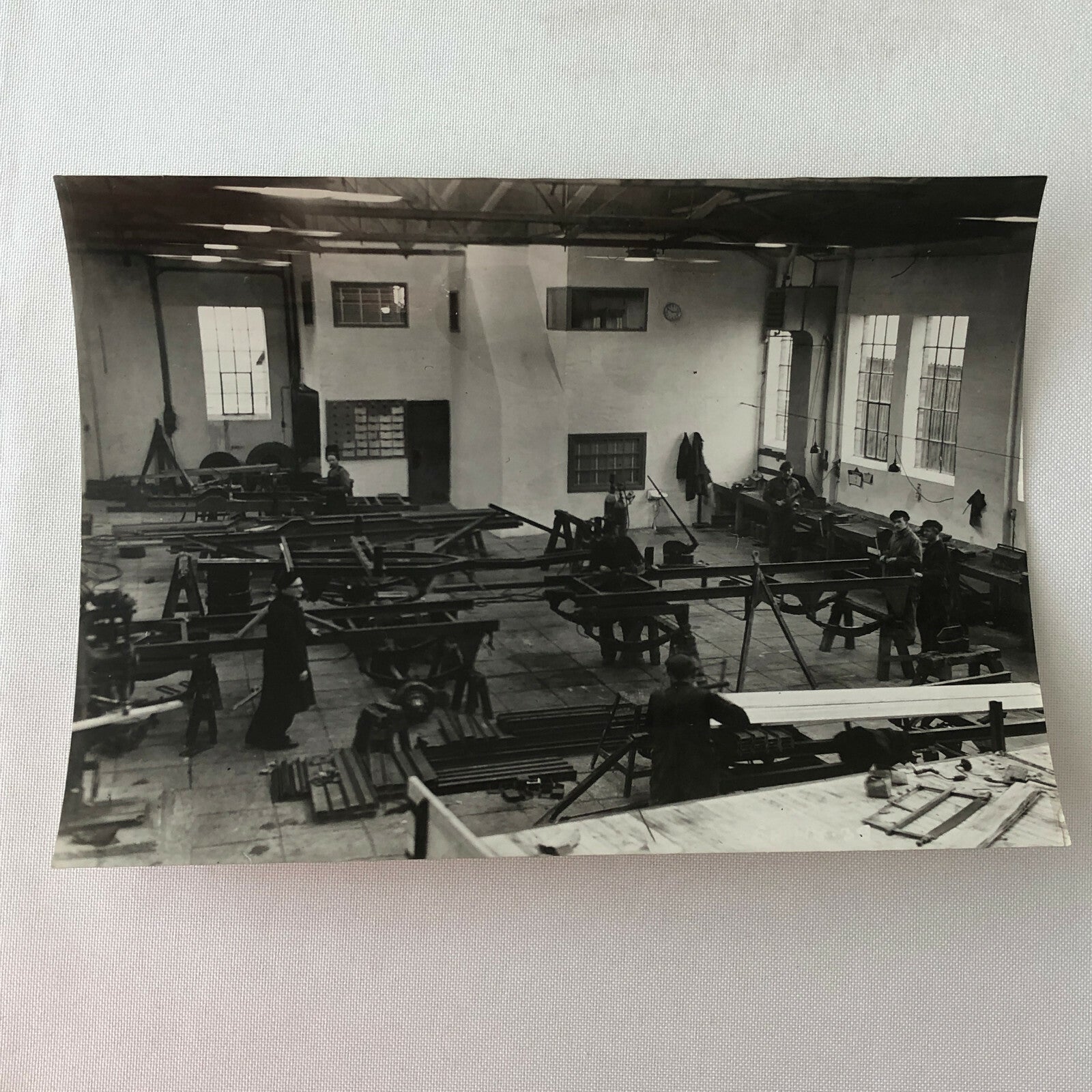 Antique Vintage Photograph of a Factory with Workers - Denmark Ergo Trailer ? 