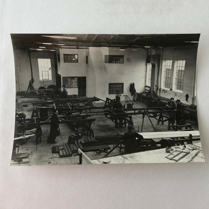 Antique Vintage Photograph of a Factory with Workers - Denmark Ergo Trailer ? 