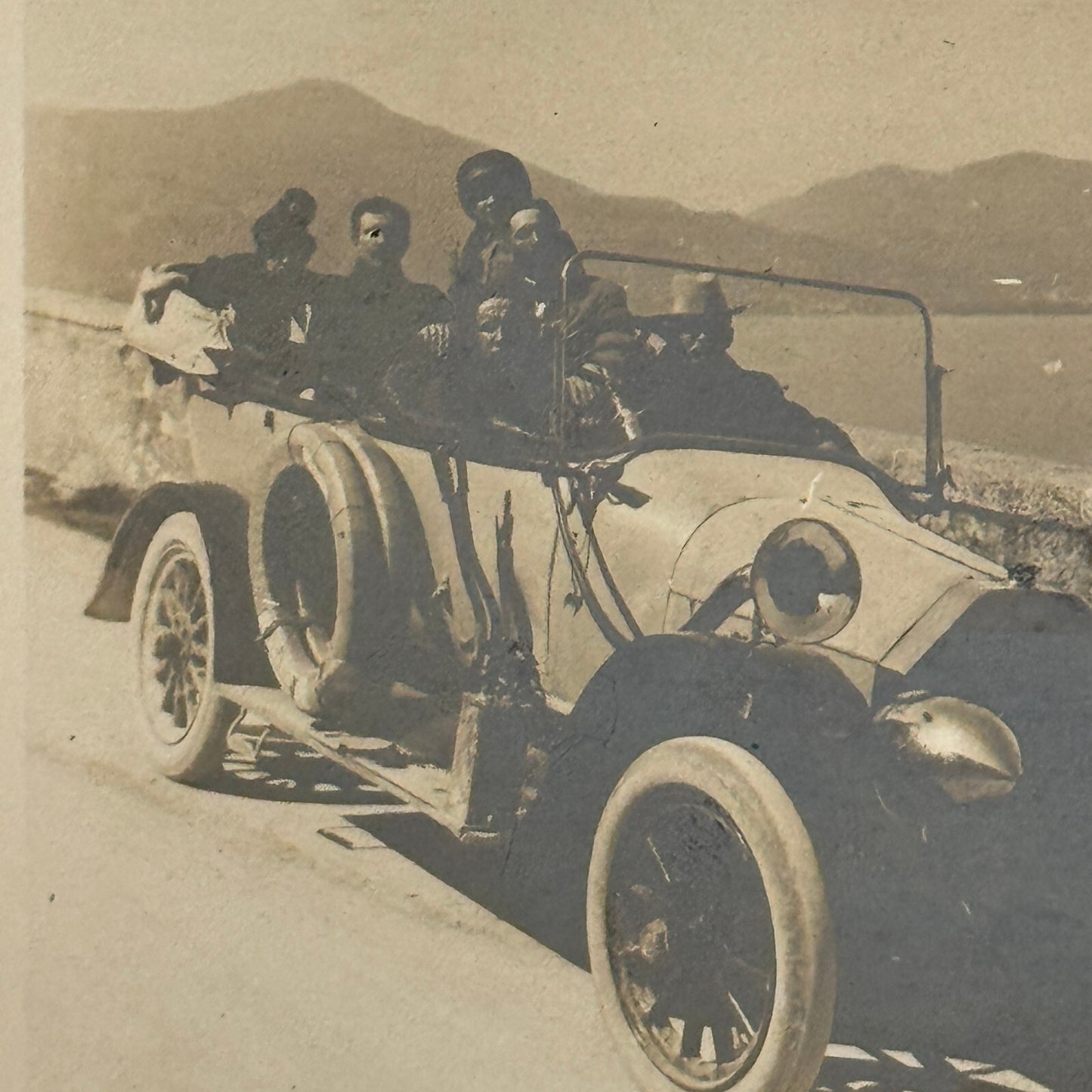 Vintage Photograph Photo People in Antique Automobile Early Car