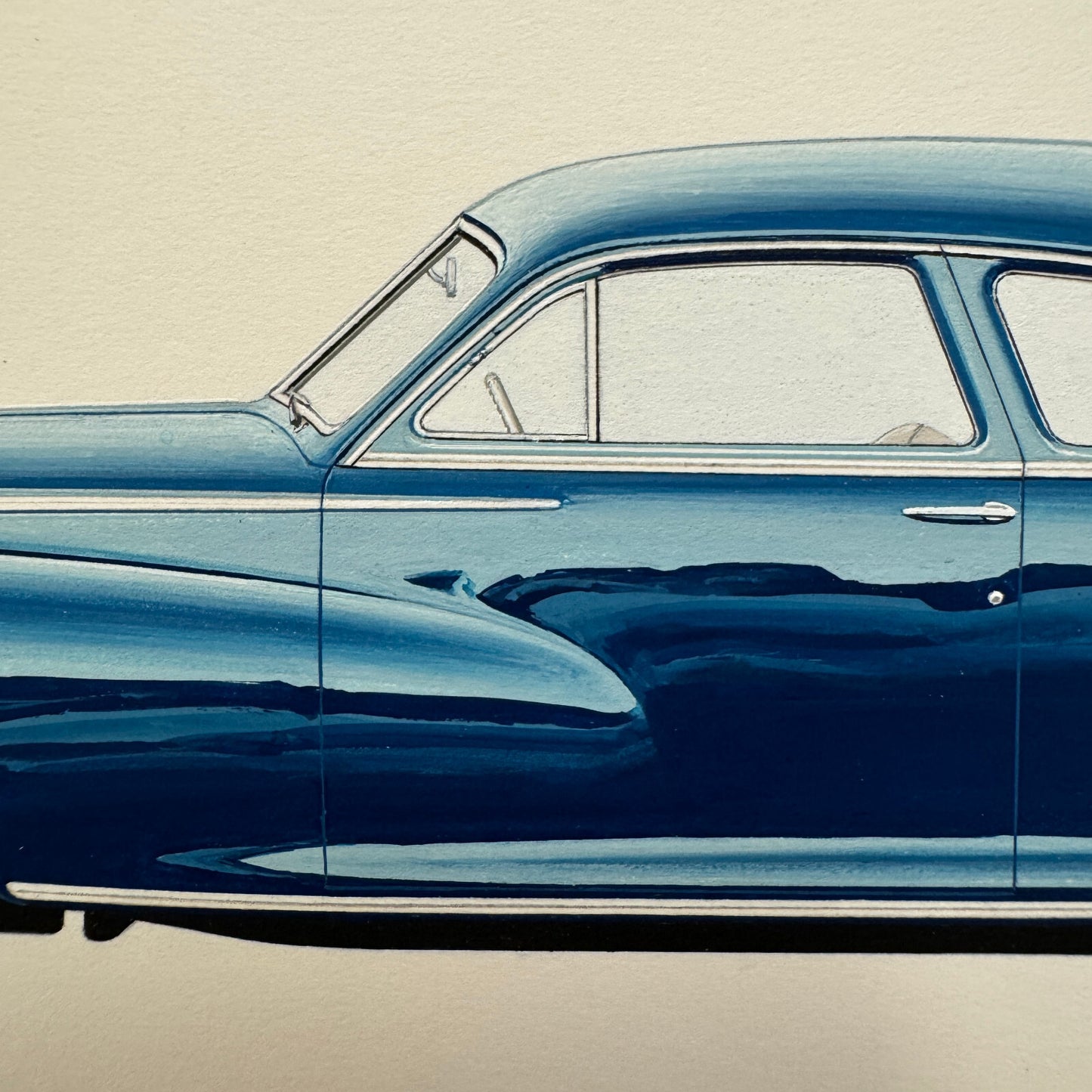 1947 Packard Custom Super Clipper Club Car Illustration Art Drawing Hand Drawn