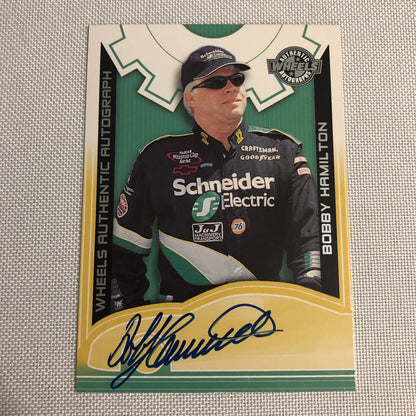 2002 Wheels Authentic Autograph Bobby Hamilton Signed Signature Auto Card NASCAR