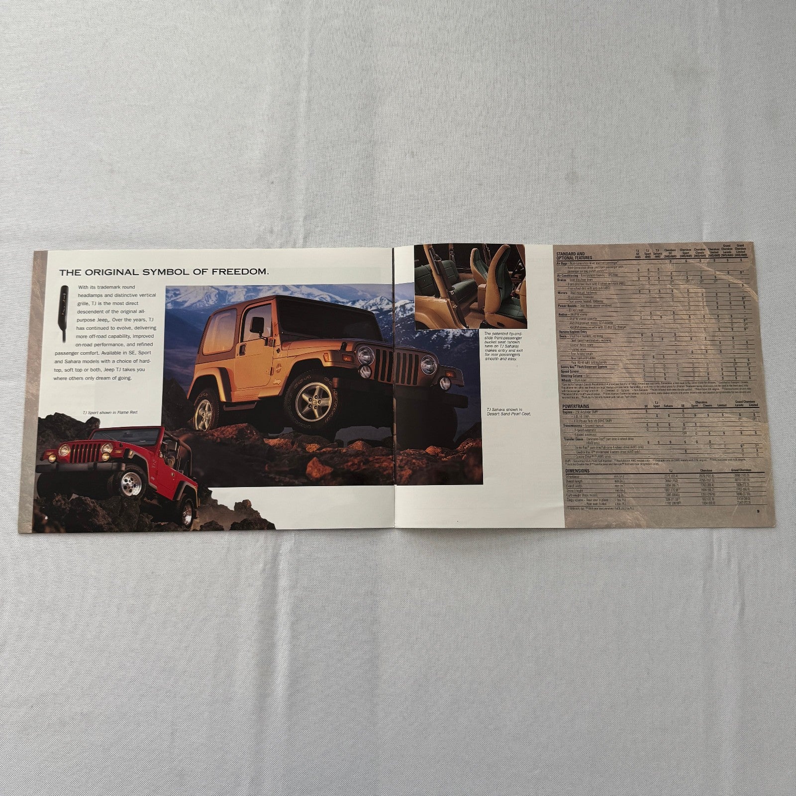 1999 Jeep Sales Brochure Catalog Grand Cherokee TJ Canadian