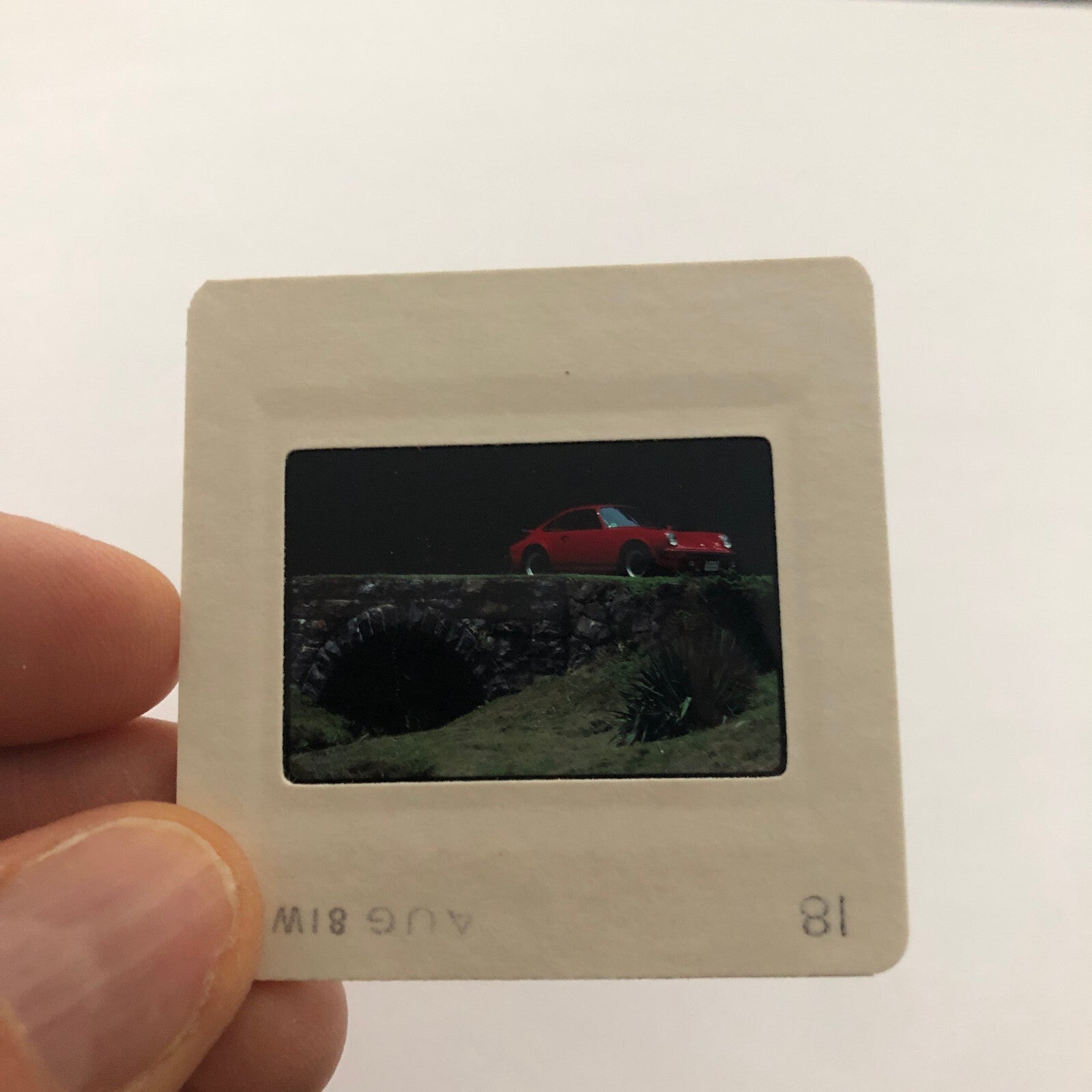 Porsche 911 Car 35mm Photo Slide Vintage 1981