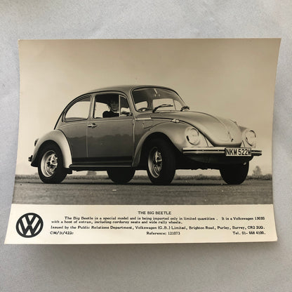 Vintage Volkswagen VW Beetle Factory Press Photo Photograph Print