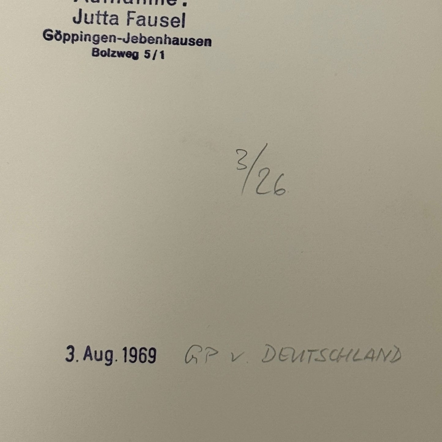 Vintage Racing Photo Graham Hill 1969 German Grand Prix Motorsport Photograph