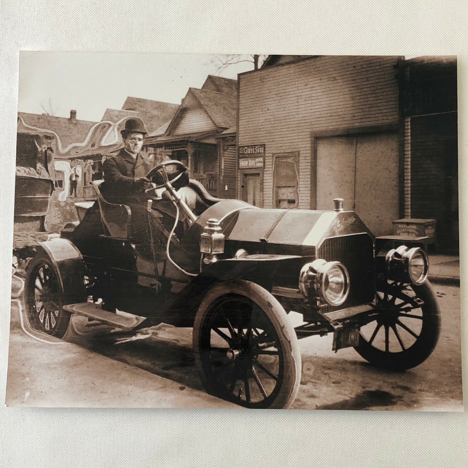 Lot of 7 Photo Photograph Prints - Vintage Car Autombile Esso Gas Station + 