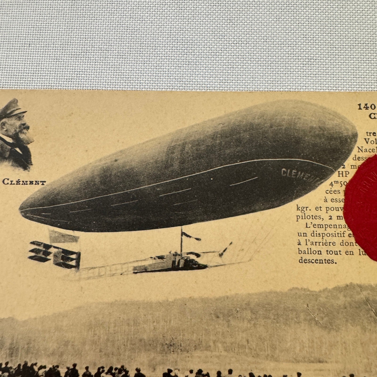 Vintage Zeppelin Airship Dirigible Postcard Post Card French Clemenet Bayard II