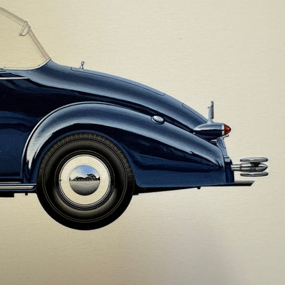 1934 LaSalle Series 34-50 Convertible Coupe Automobile Illustration Art Drawing